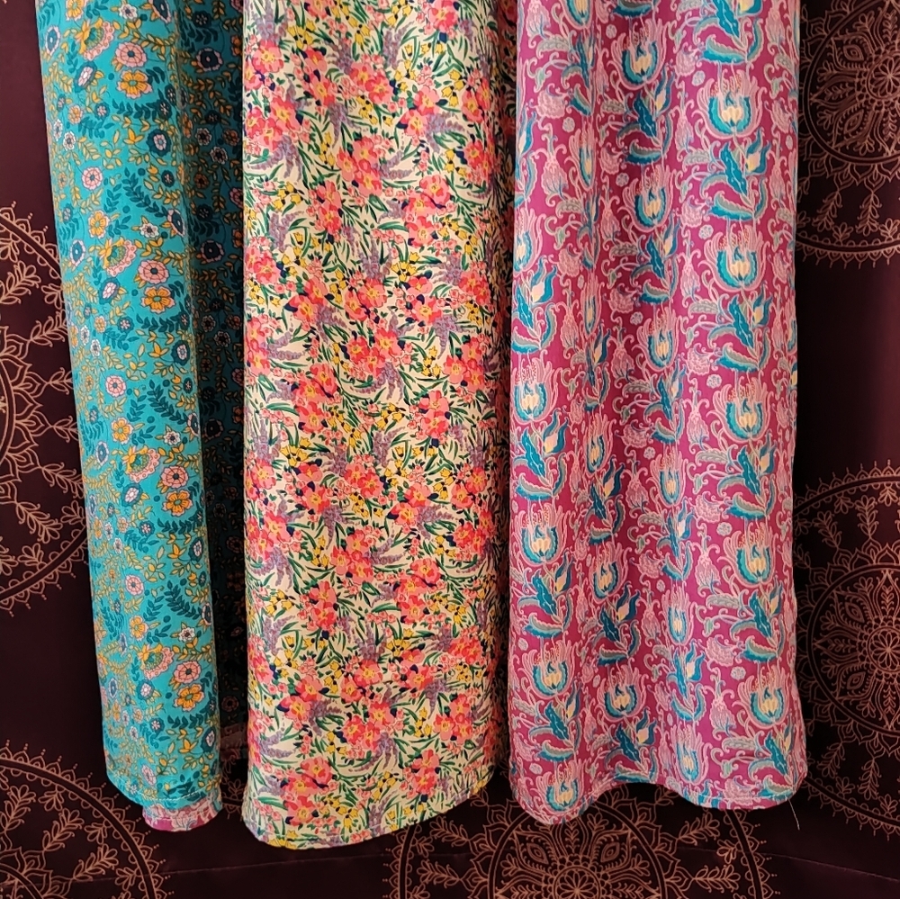 NWT NATURAL LIFE Valentina Turquoise Mixed Print Floral Midi Skirt *Vintage* - Picture 2 of 9